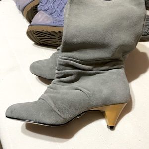 Harajuku Lovers ankle boots, size 7, gray suede